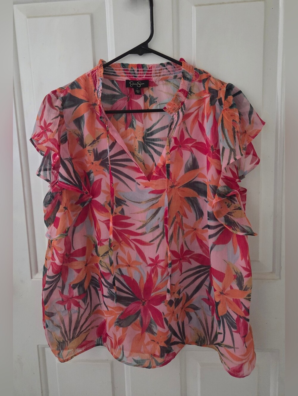 Jessica Simpson Tropical Floral Top Large